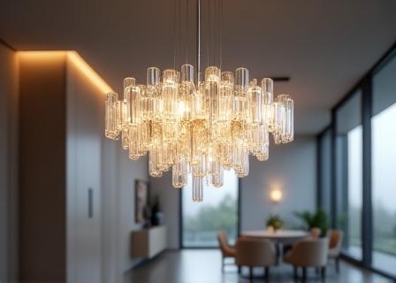 Modern chandelier with crystal elements