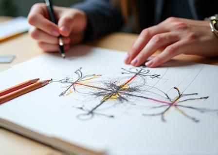 Designer sketching a chandelier concept